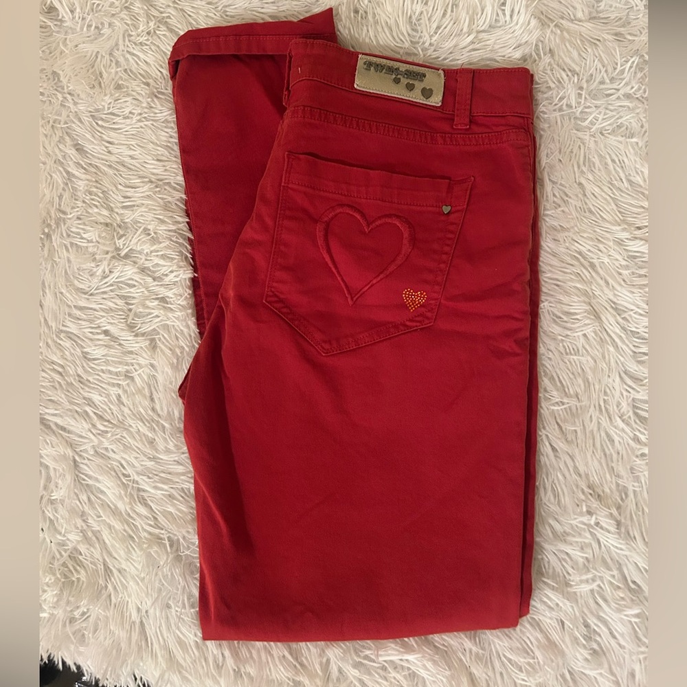 TWIN-SET red heart jeans, size 30
